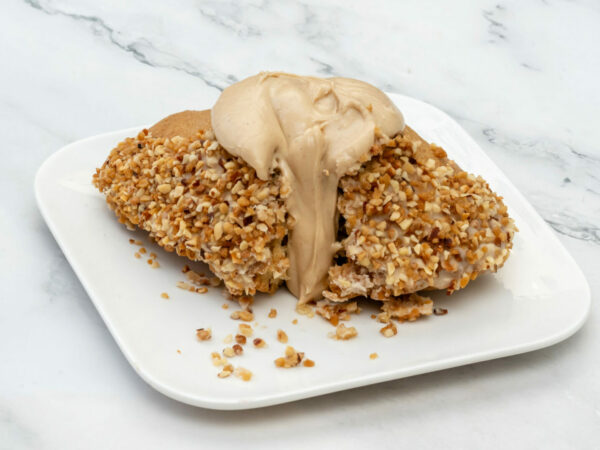 Madeleine XXL – Façon Bueno : Madeleine XXL façon Bueno praliné chocolat blanc Mad Madeleine gros plan